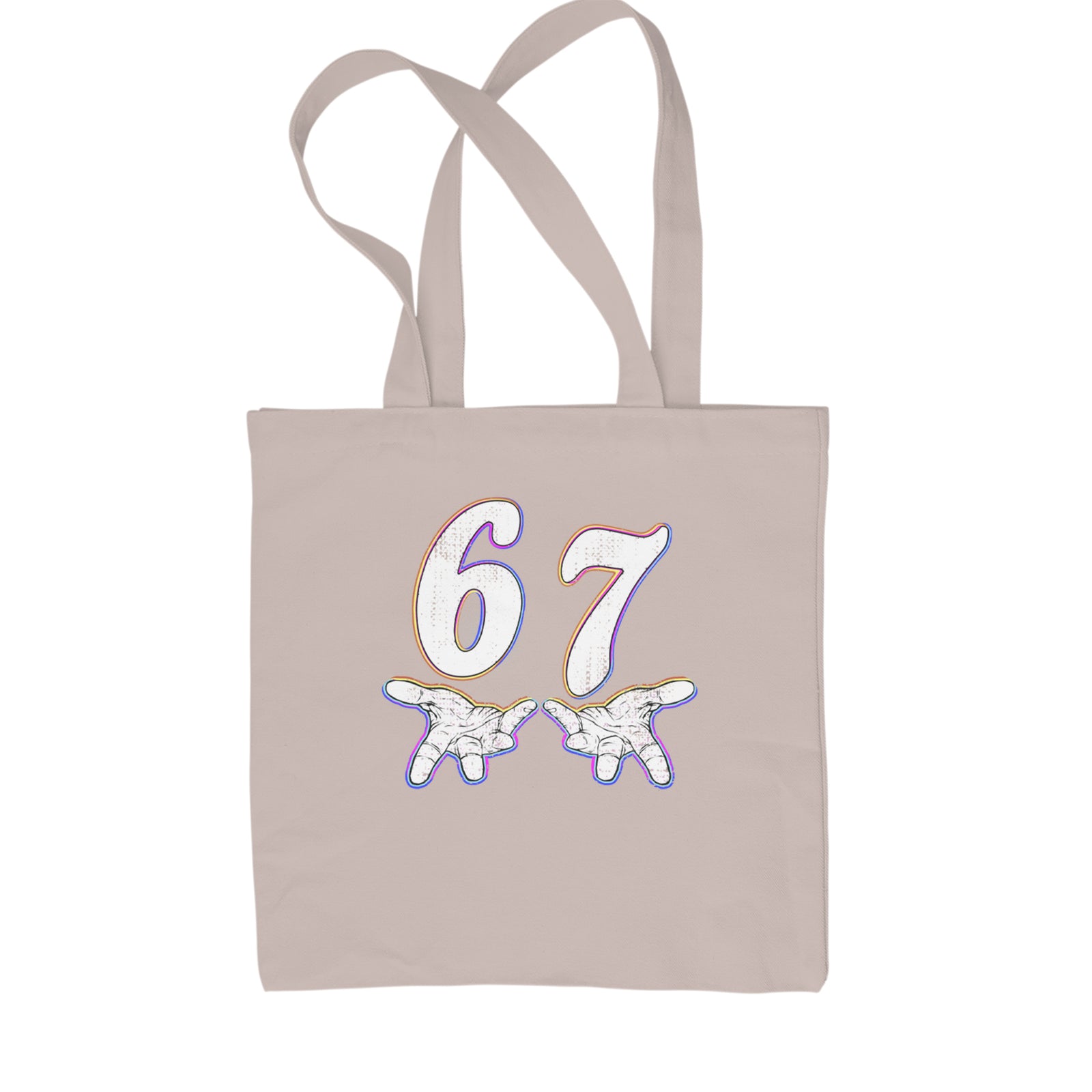 67 Hands Meme Viral Drill Shopping Tote Bag Black