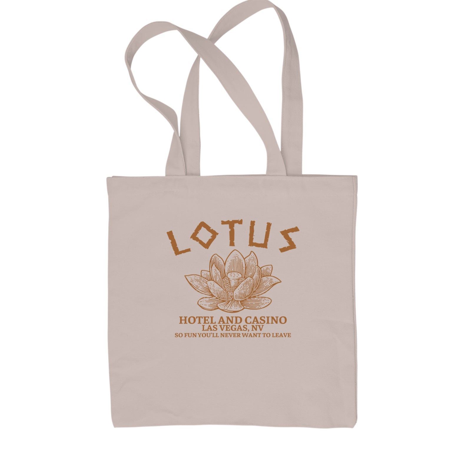 Lotus Hotel and Casino Shopping Tote Bag Natural