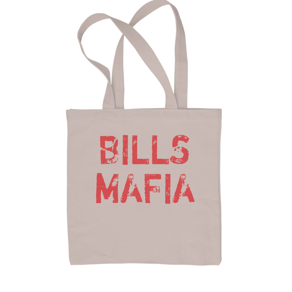 Distressed Bills Mafia Football Shopping Tote Bag Natural