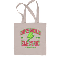 Griswold Electric We'll Light You Up Shopping Tote Bag Natural