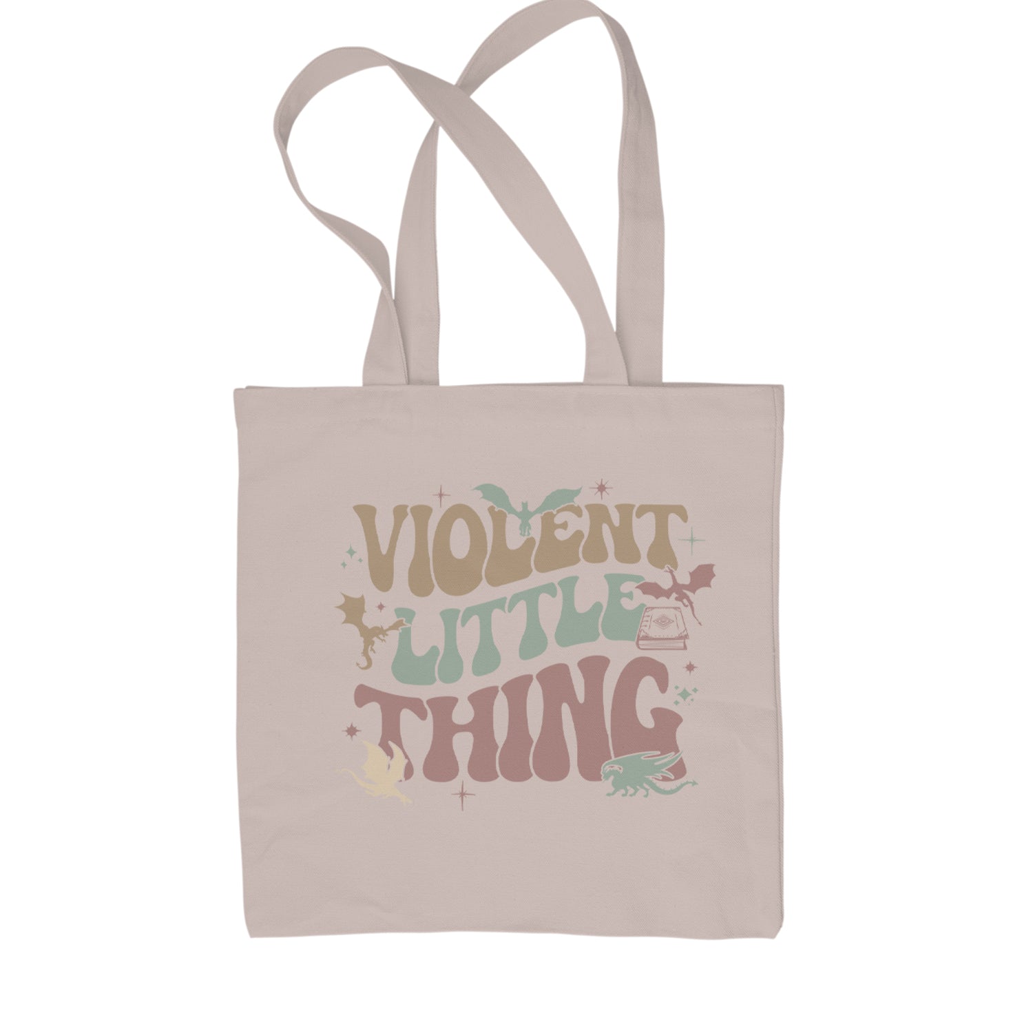 Violent Little Thing Dragon Shopping Tote Bag Natural