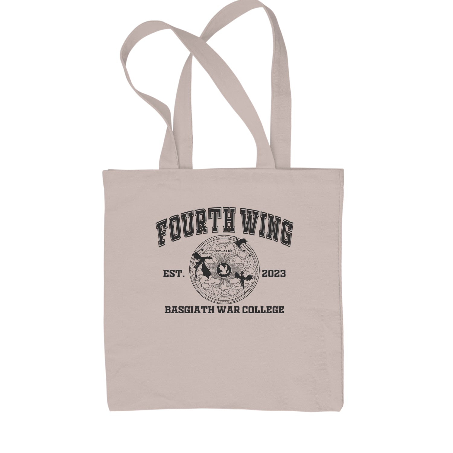 Fourth Wing Basgiath War College Shopping Tote Bag Natural