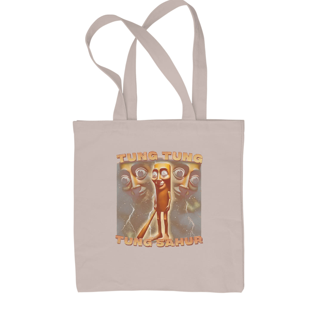 Tung Tung Tung Sahur Enforcer Shopping Tote Bag Natural