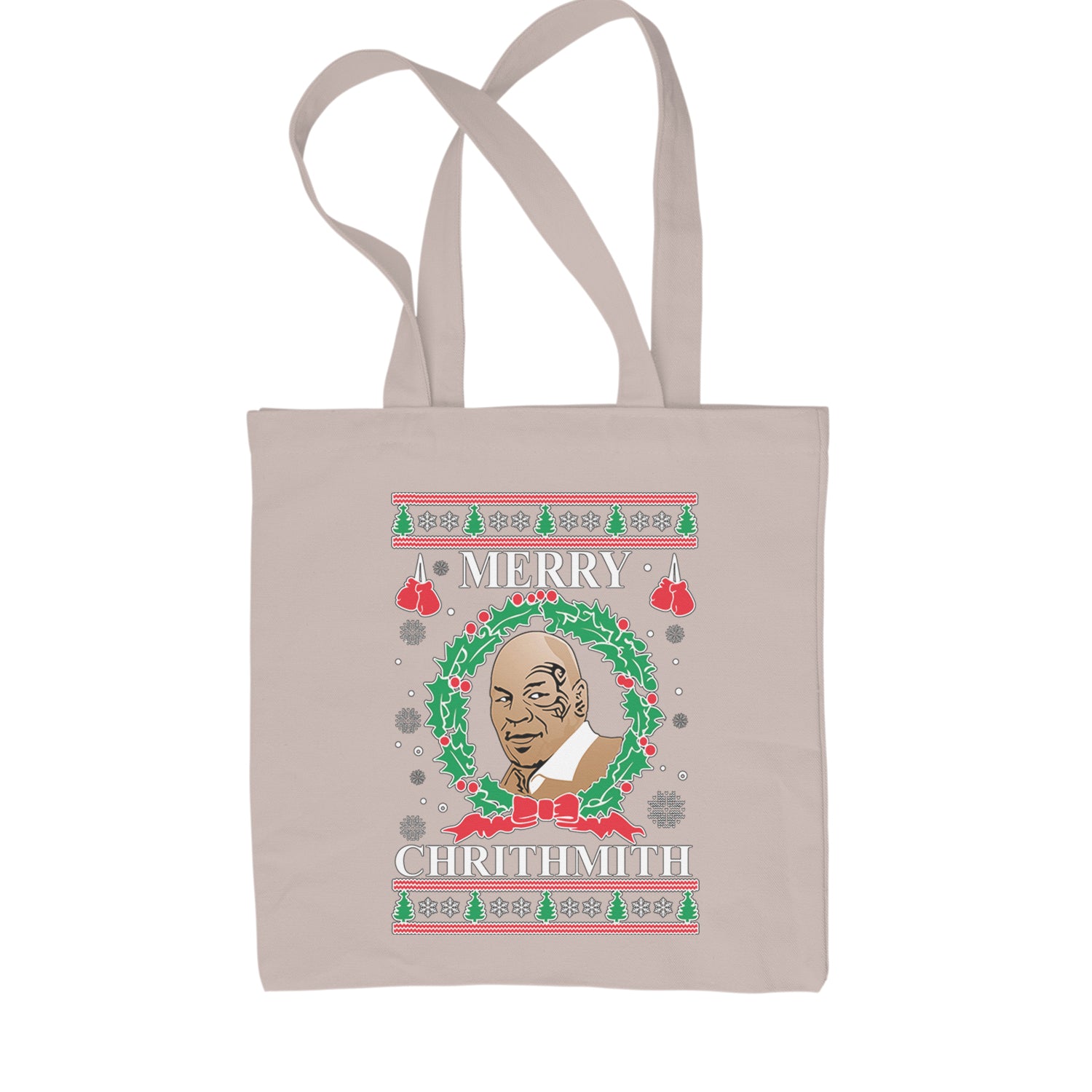 Merry Chrithmith Ugly Christmas Shopping Tote Bag Natural