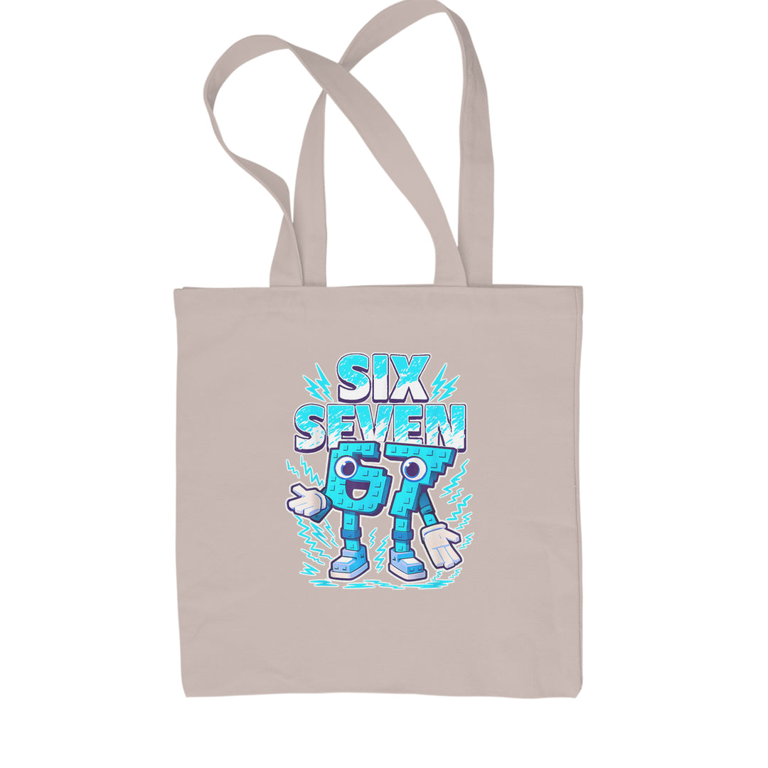 67 Brainrot Meme Slang Shopping Tote Bag Natural