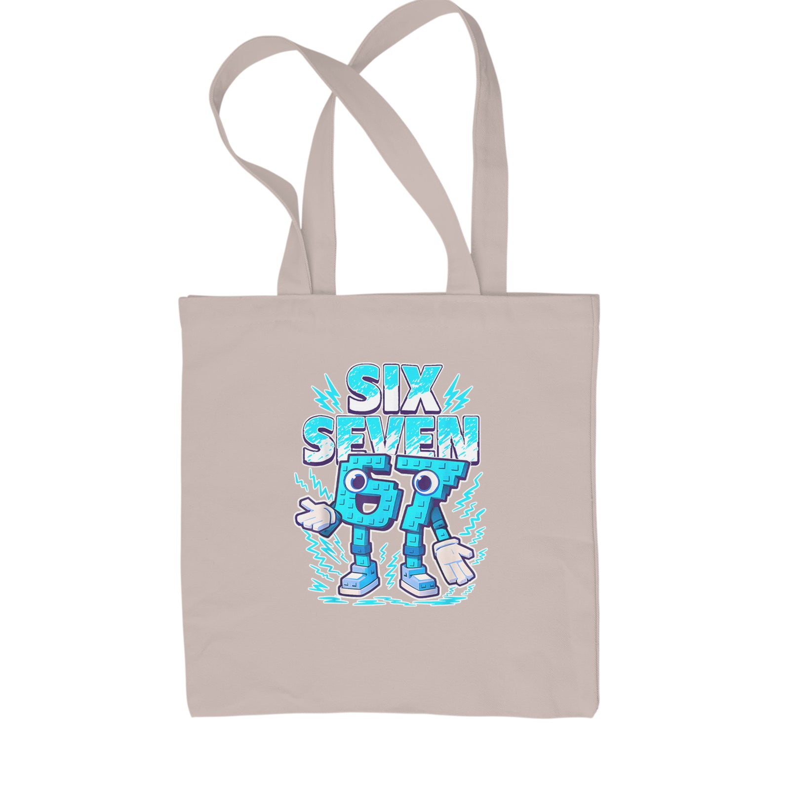 67 Brainrot Meme Slang Shopping Tote Bag Black