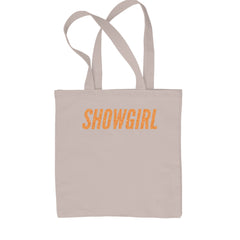 Showgirl Orange Glitter Shopping Tote Bag Natural