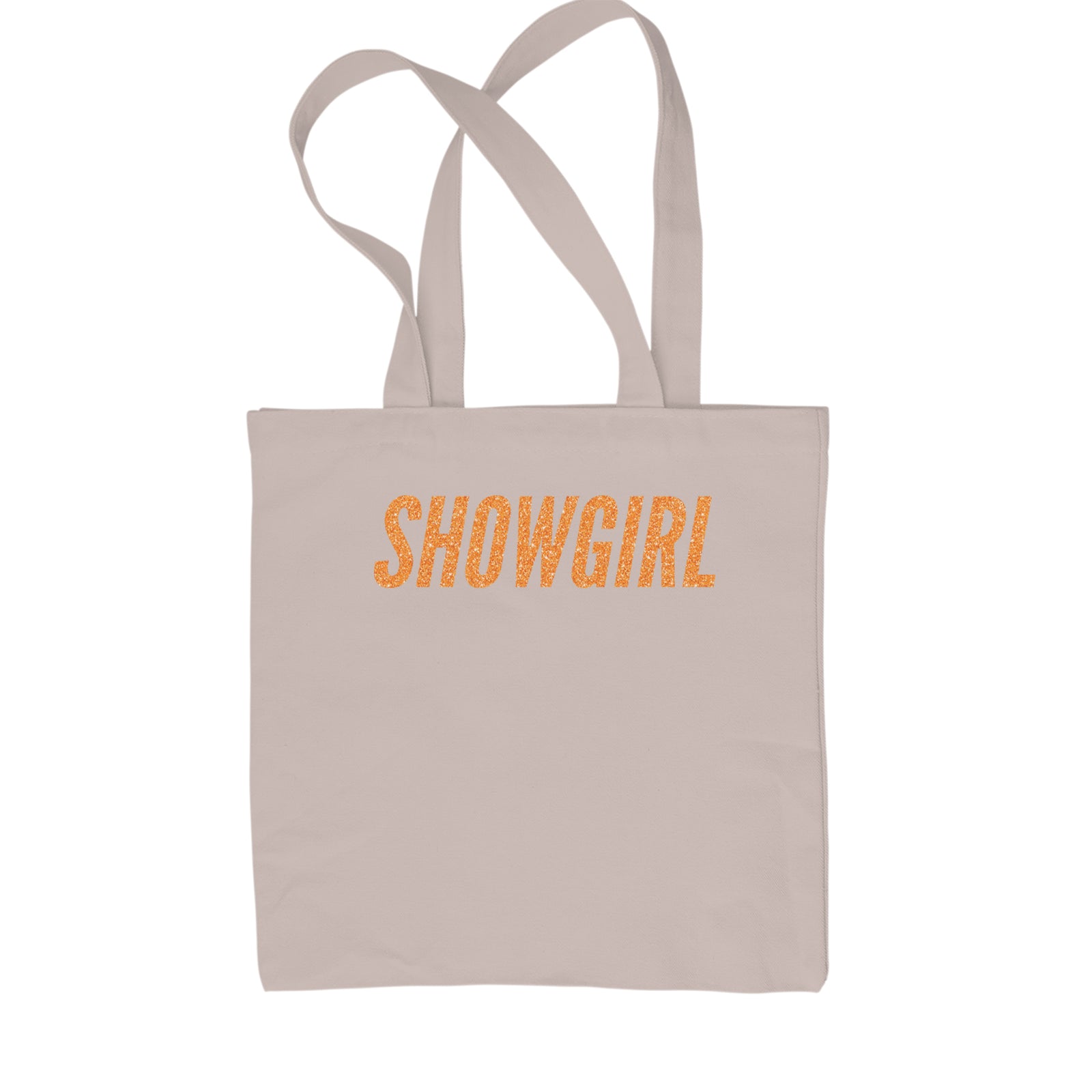 Showgirl Orange Glitter Shopping Tote Bag Black