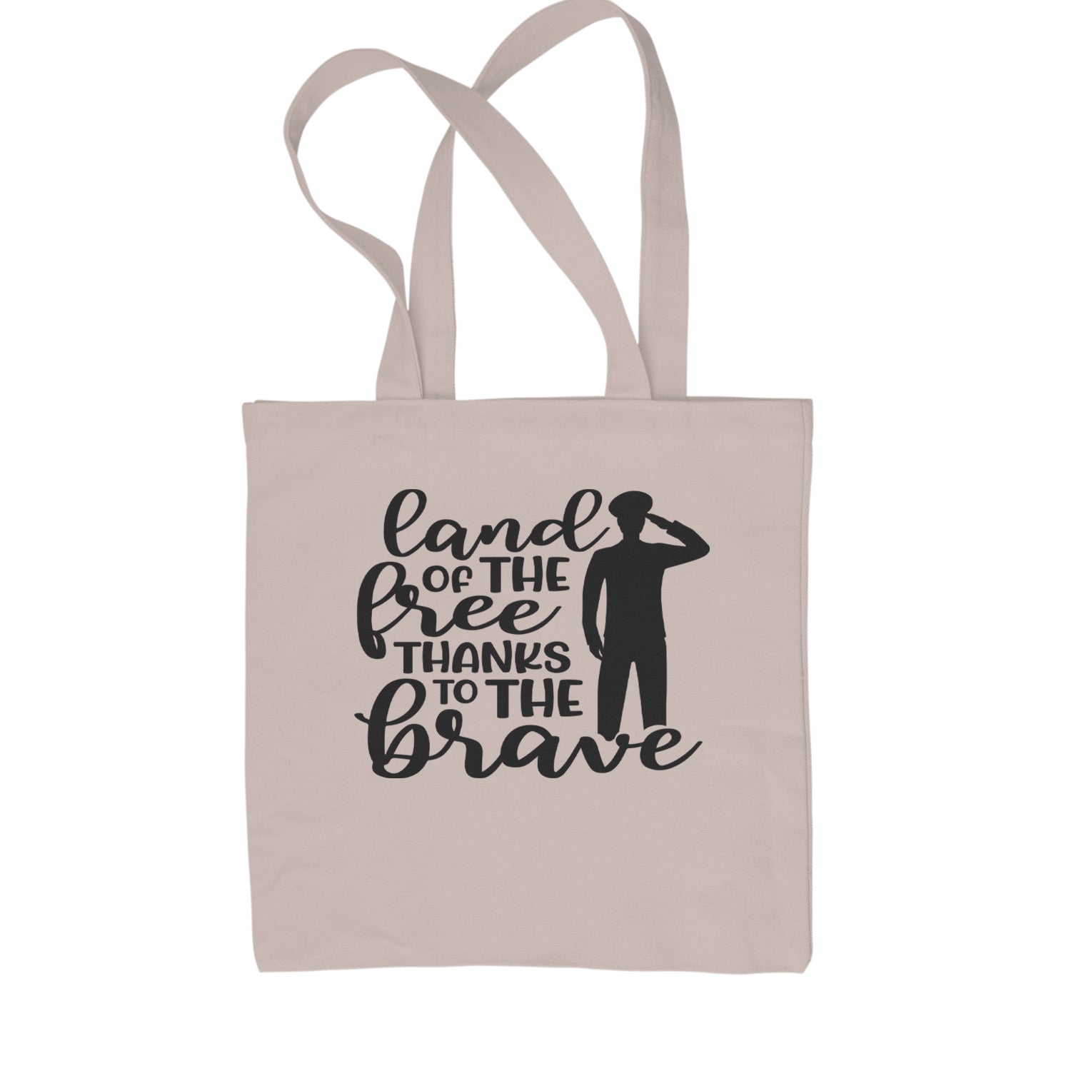 Land Of The Free Thanks To The Brave Veterans Shopping Tote Bag Natural