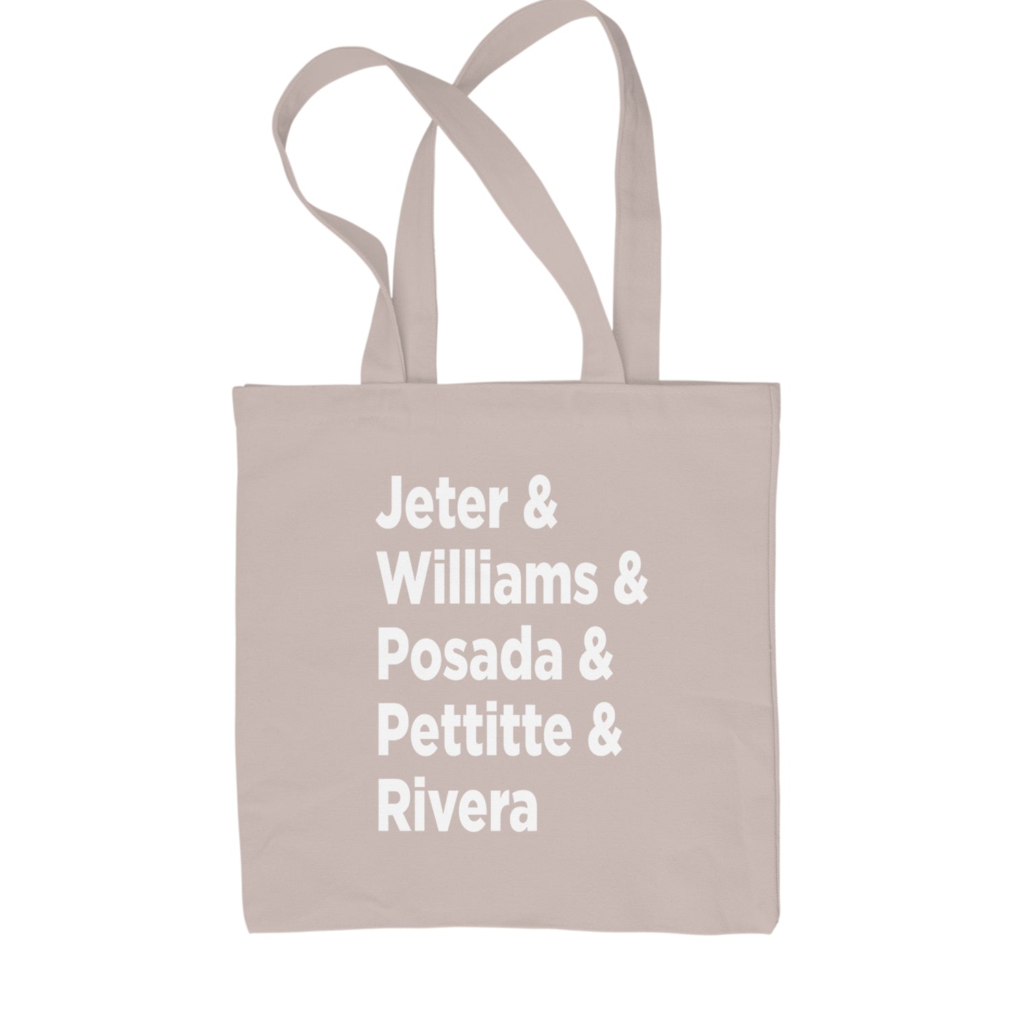 Jeter & Williams & Posada & Pettitte & Rivera Shopping Tote Bag Natural