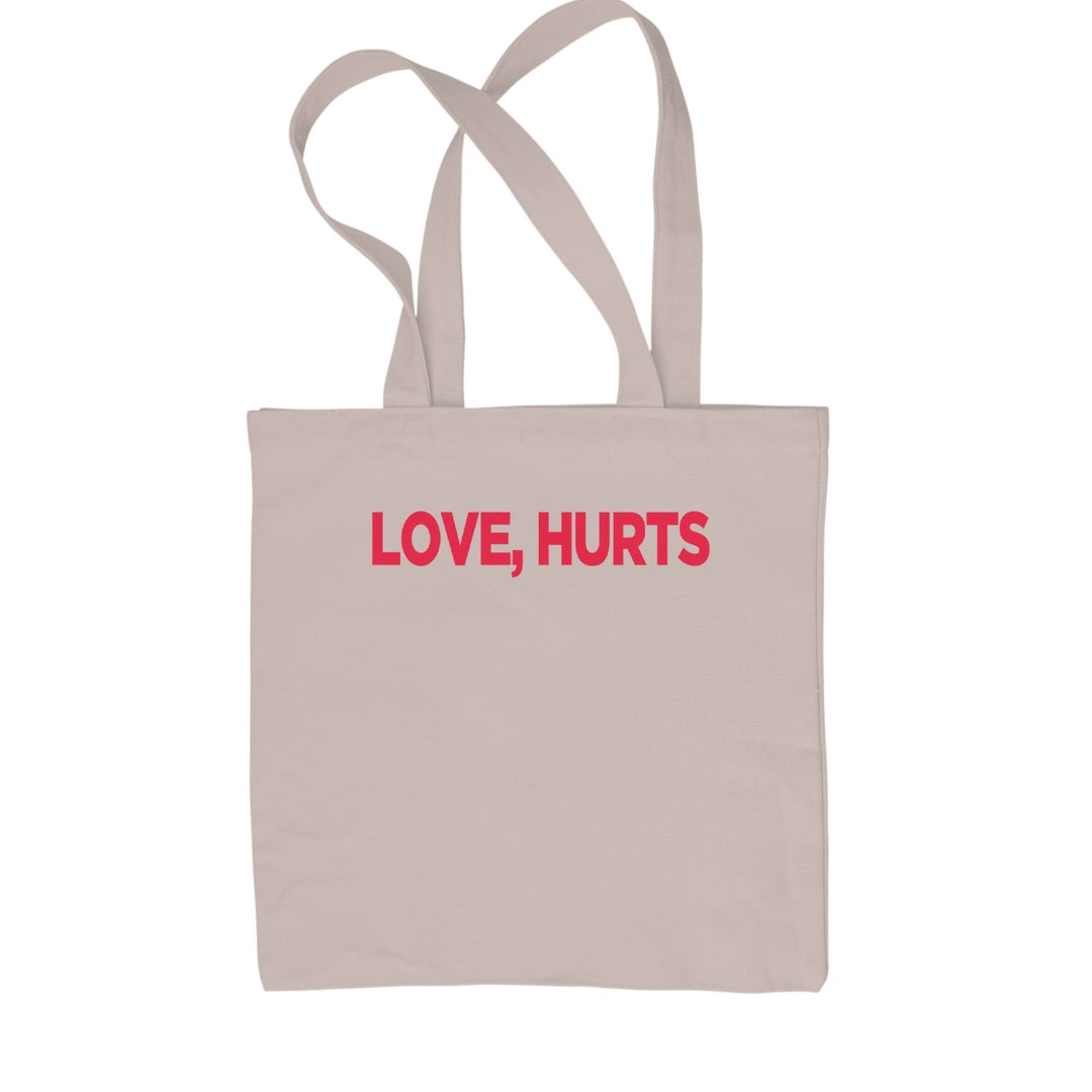 Love Hurts Shopping Tote Bag Natural