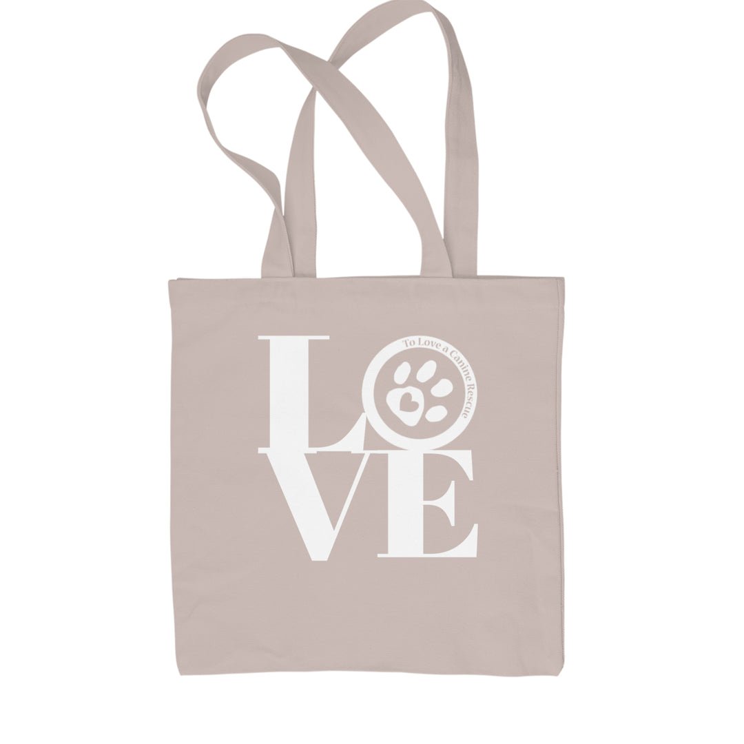 TLC LOVE Dog Rescue Shopping Tote Bag Natural