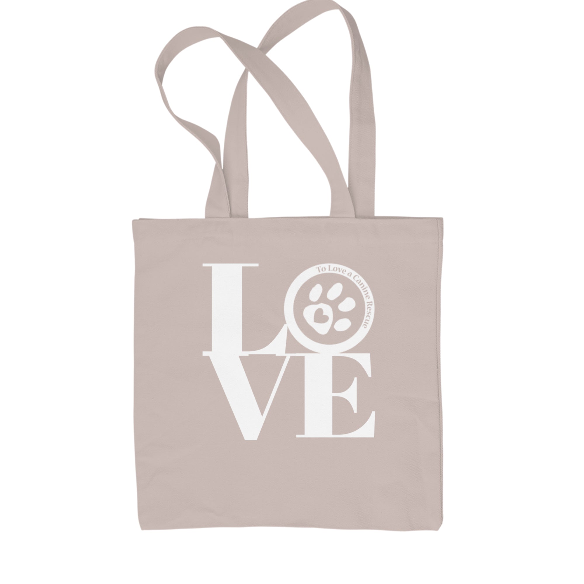 TLC LOVE Dog Rescue Shopping Tote Bag Natural