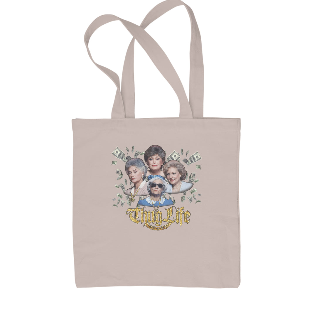 Golden Chain Thug Life Girls Shopping Tote Bag Natural