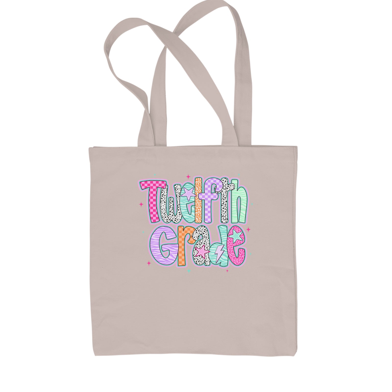 Senior Year Colorful Back to School Shopping Tote Bag Black