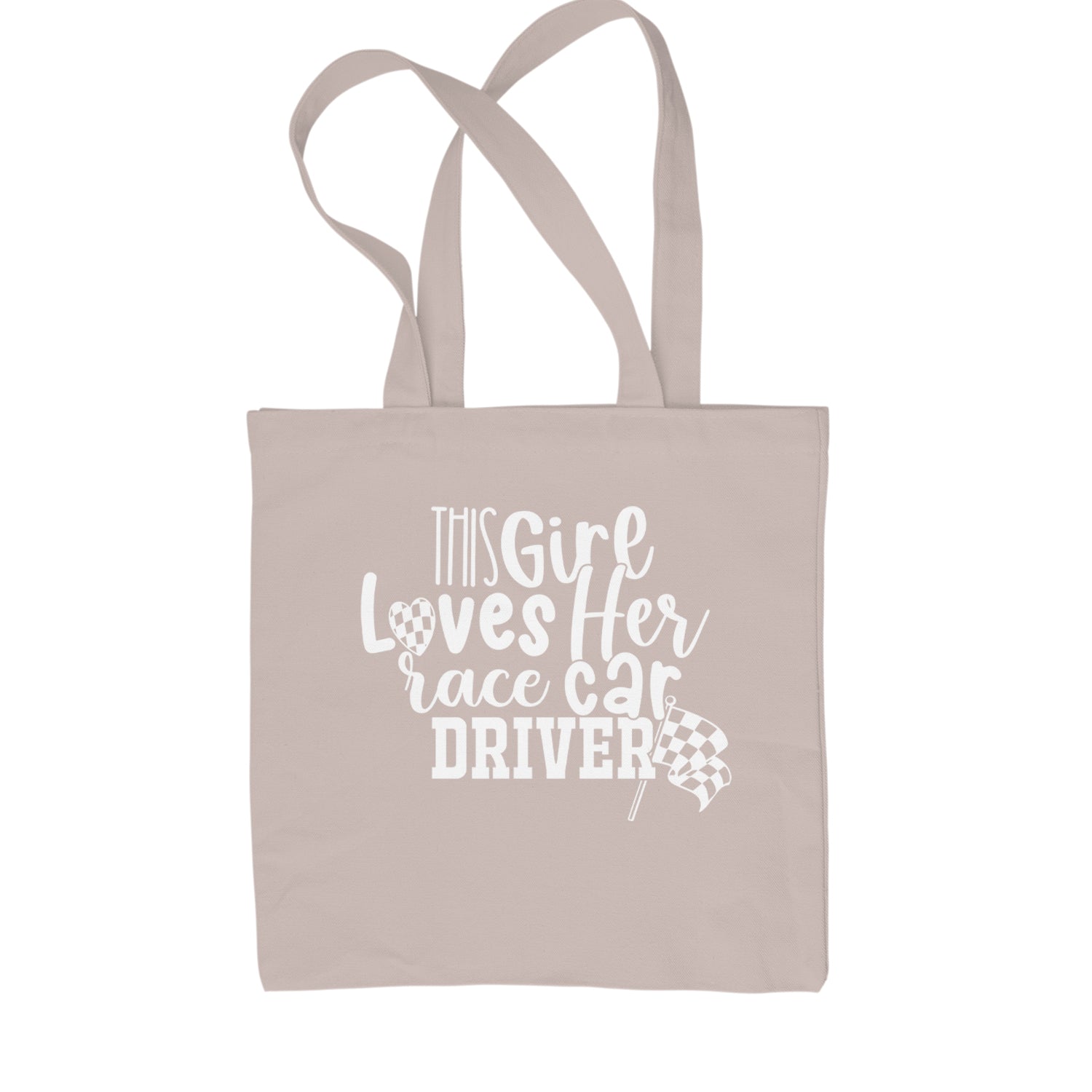 This Girl Loves Her Racecar Driver Shopping Tote Bag Black