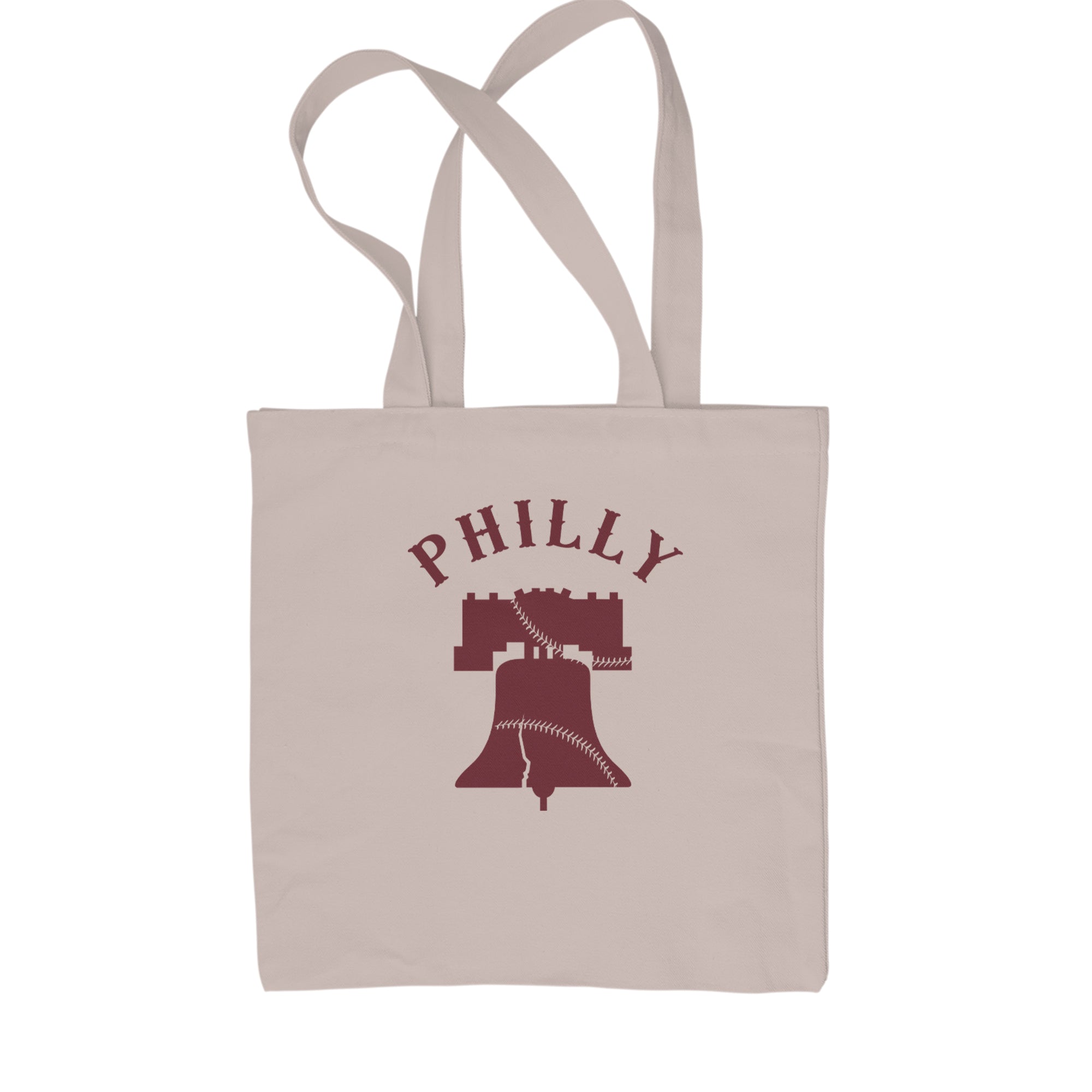Philly Cracked Liberty Bell Shopping Tote Bag Natural