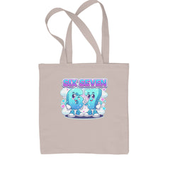 67 Six Seven Meme Kawaii Cloud Shopping Tote Bag Natural