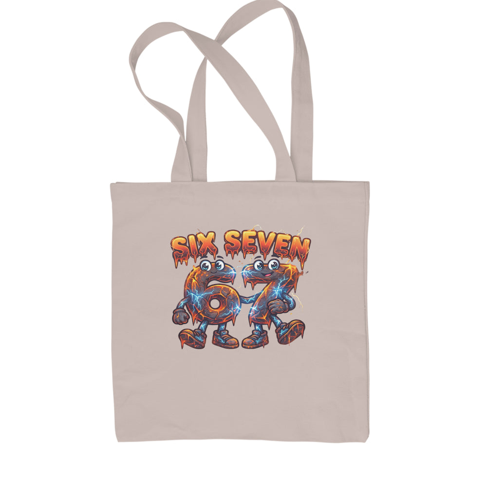 67 Lava Lightning Six Seven Meme Shopping Tote Bag Natural