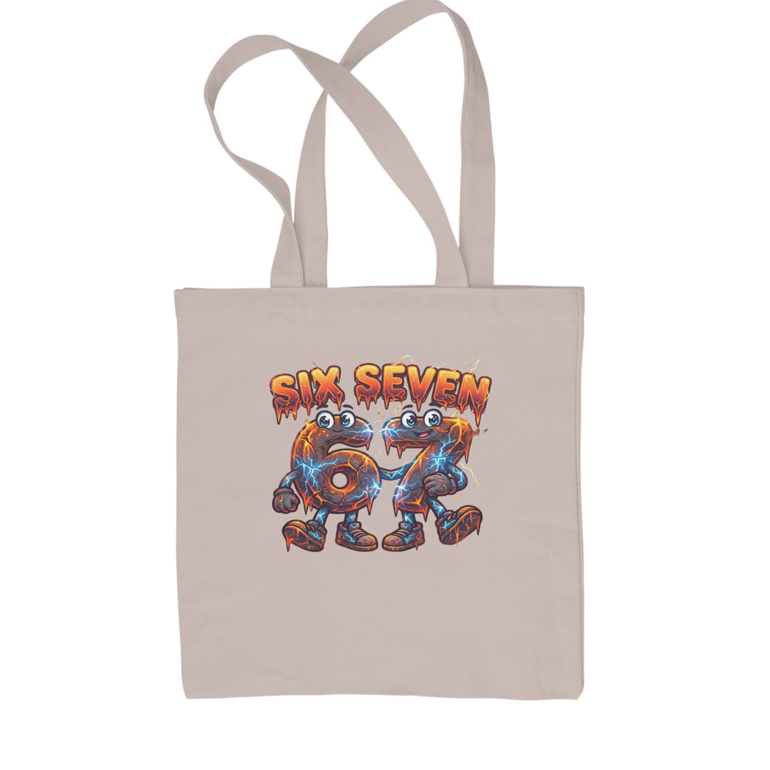 67 Lava Lightning Six Seven Meme Shopping Tote Bag Natural