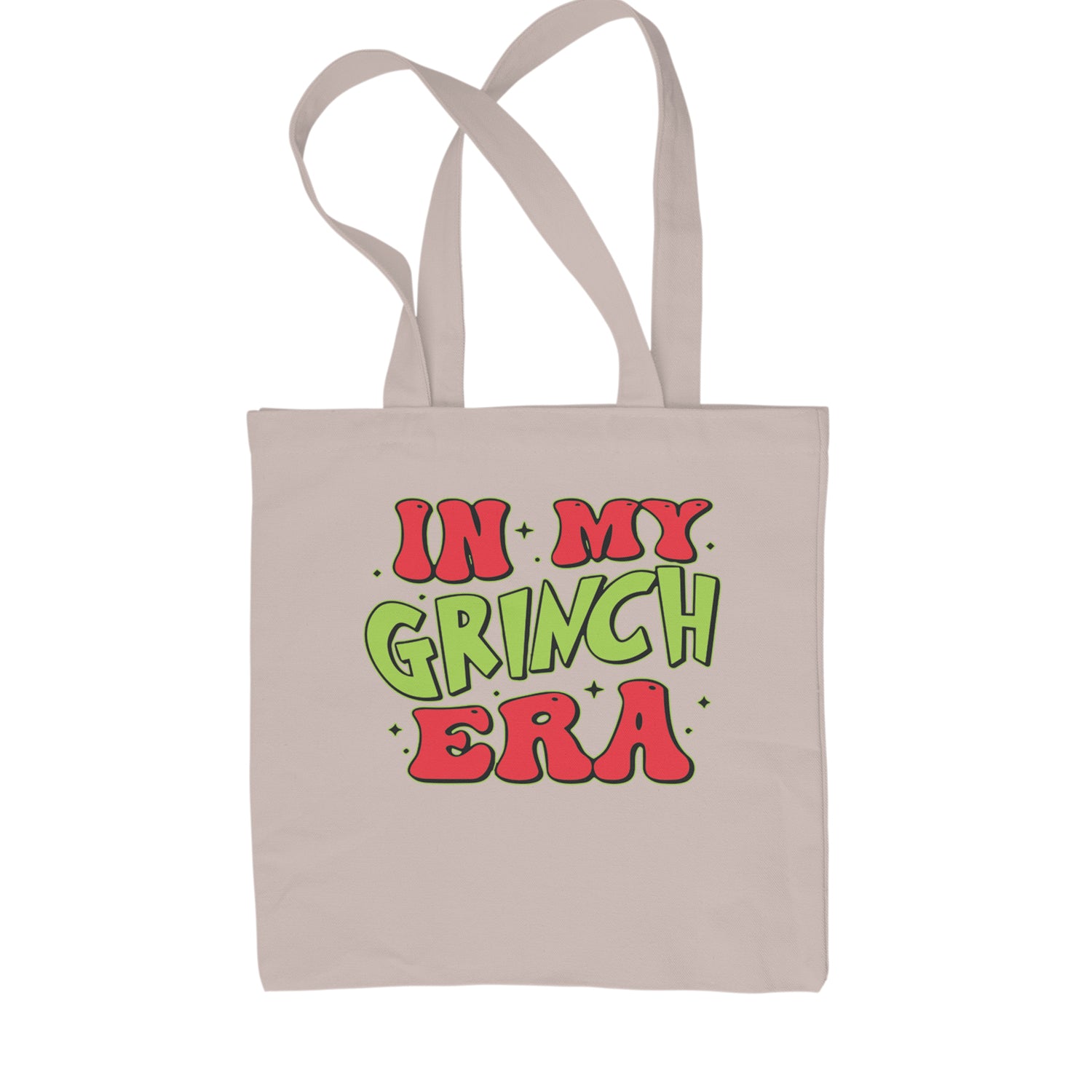 In My Gr-nch Era Jolly Merry Christmas Shopping Tote Bag Natural