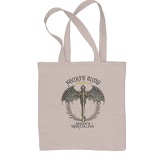 Fourth Wing Dragon Rider Vintage Basgiath War College Shopping Tote Bag Natural