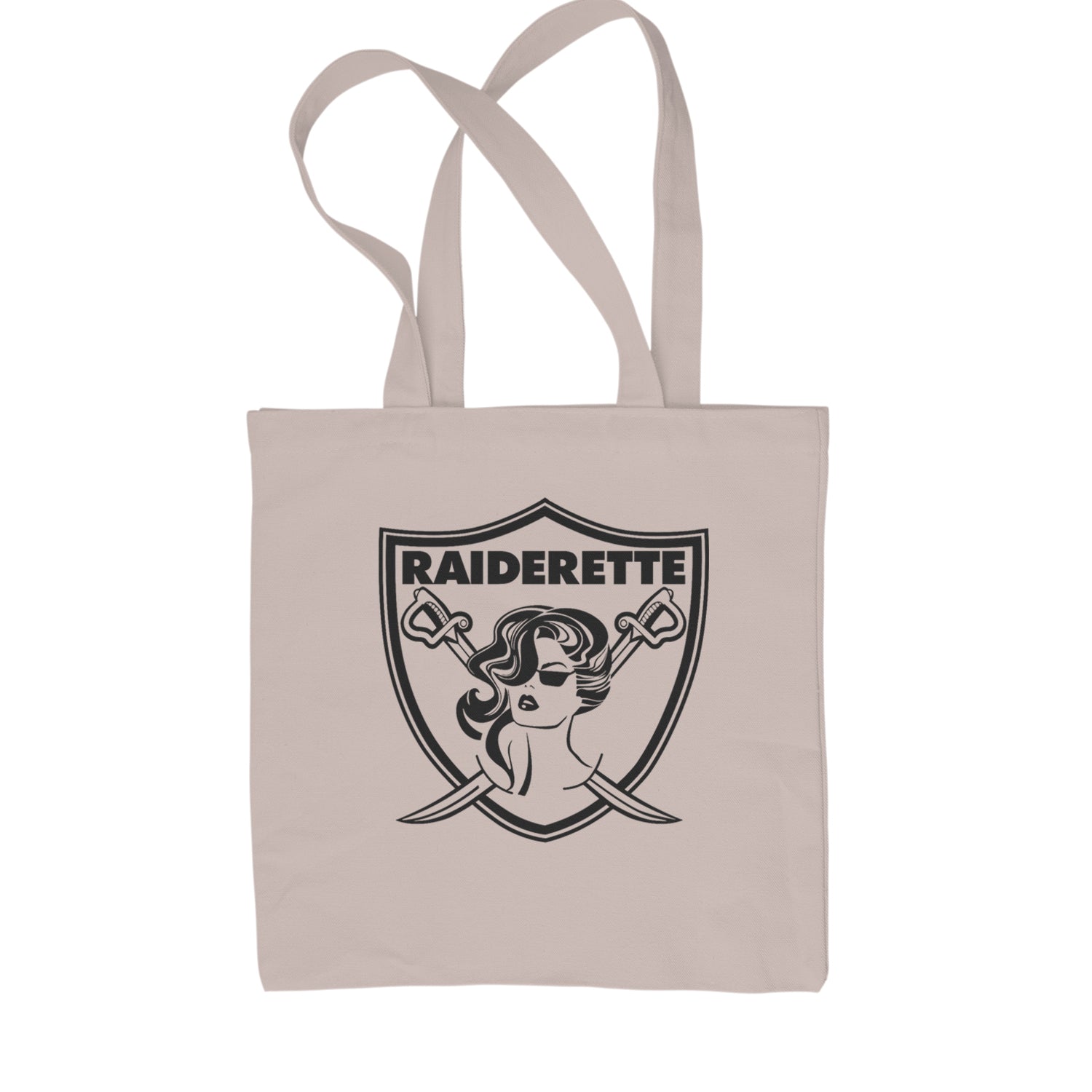 Raiderette Football Gameday Ready Shopping Tote Bag Natural