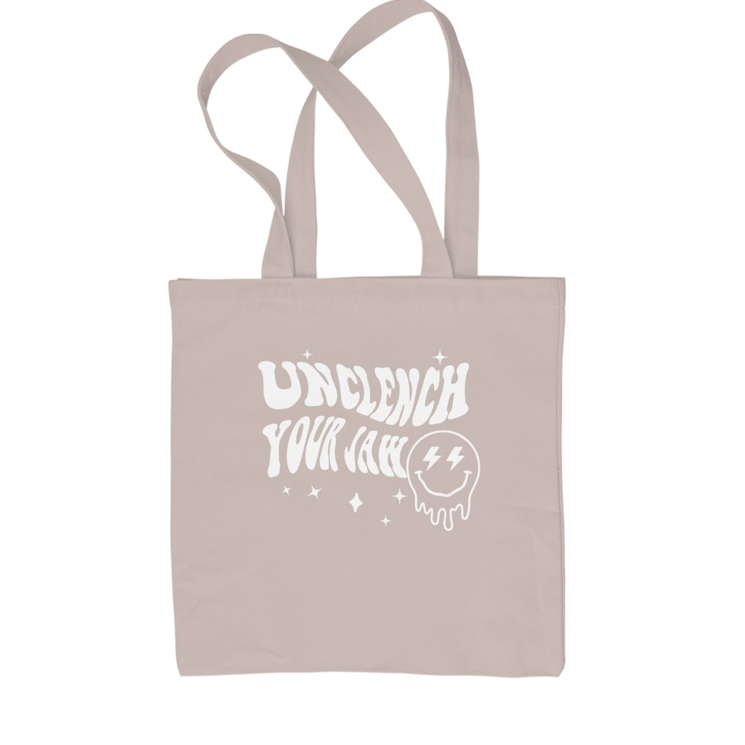 Unclench Your Jaw Festival Rave EDM Shopping Tote Bag Natural