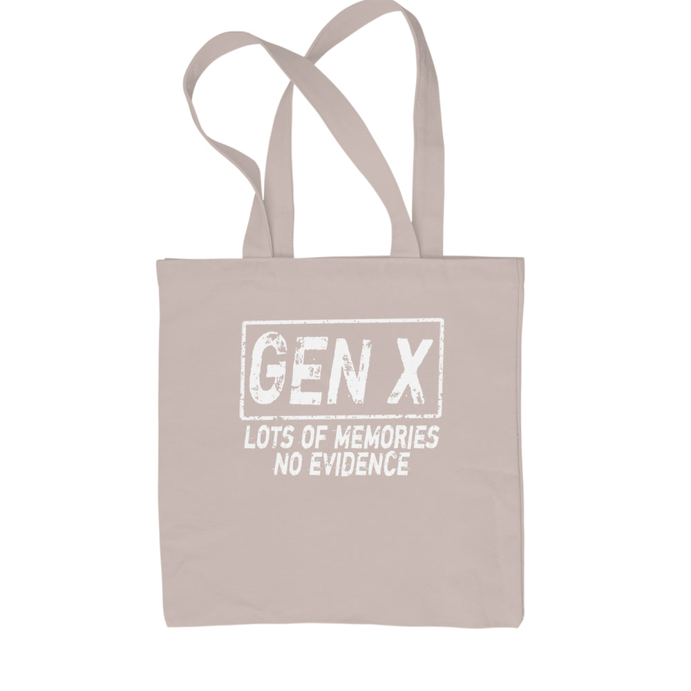 Gen X Lots of Memories No Evidence Nostalgia Shopping Tote Bag Natural