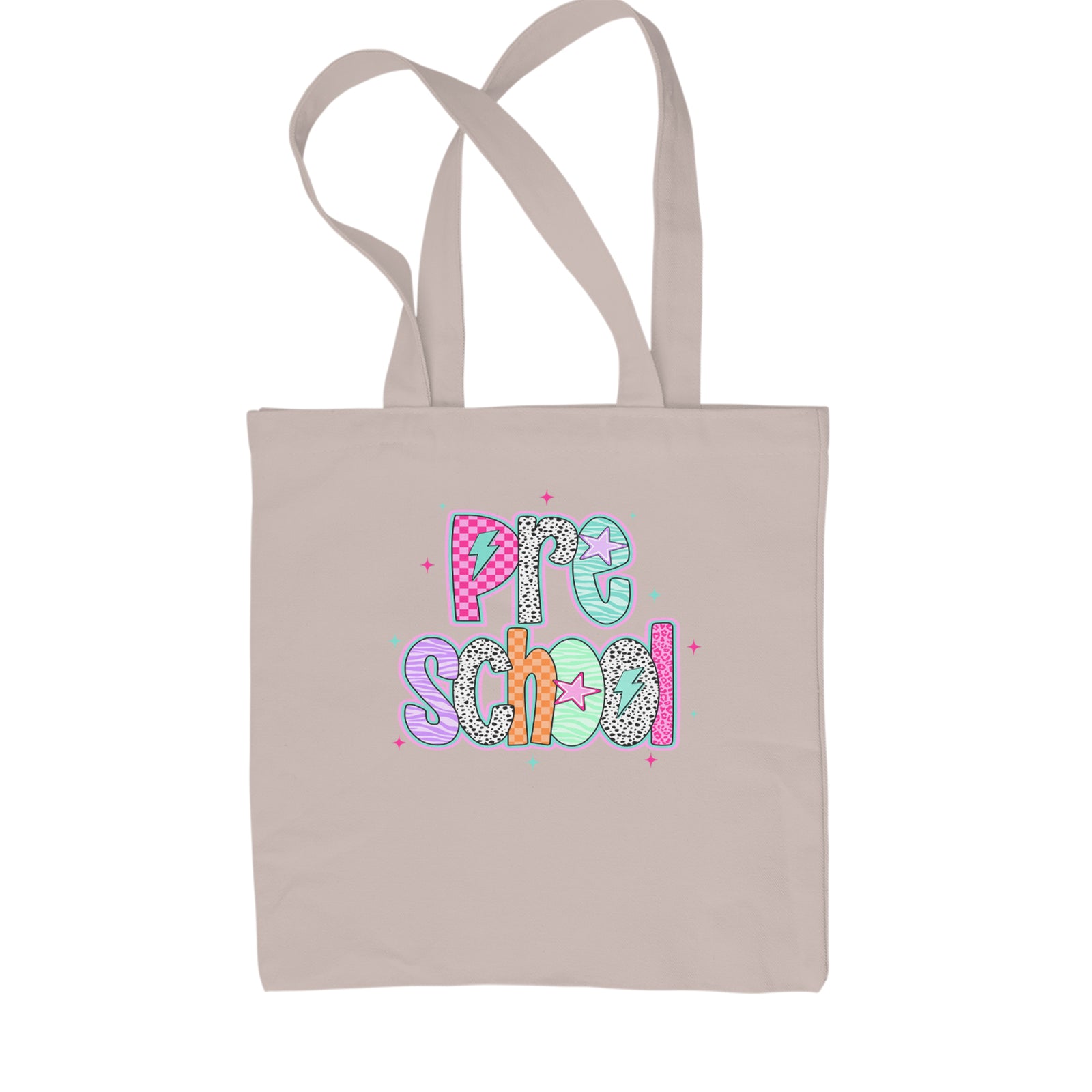 Preschool Power Colorful Back to School Shopping Tote Bag Black