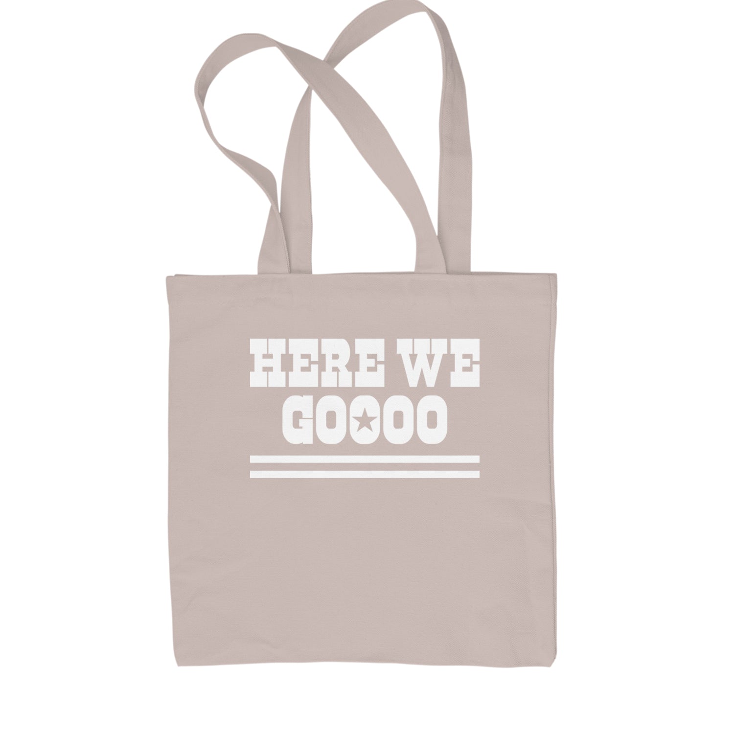 Here We Go Dem Boys Dallas Football Shopping Tote Bag Natural