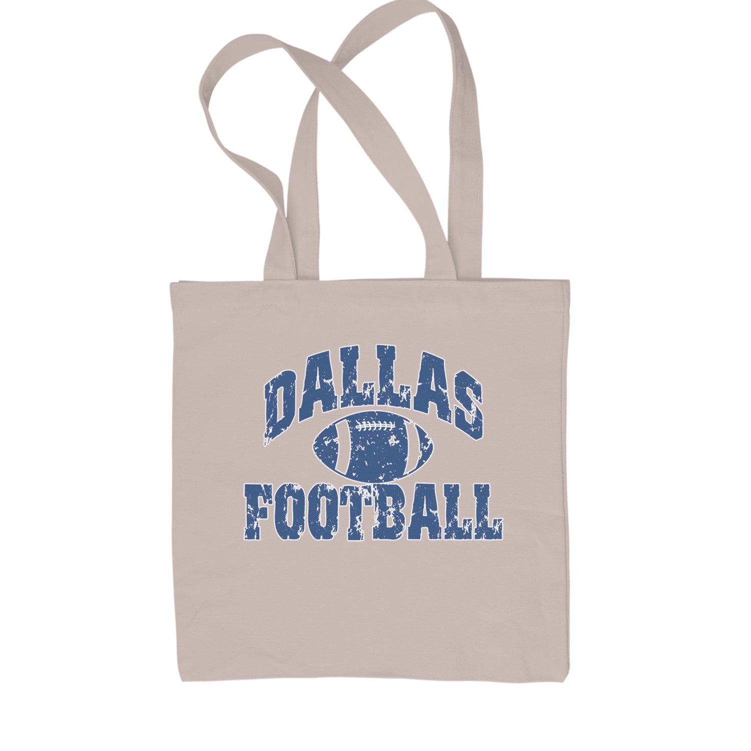 Dallas Distressed Football Shopping Tote Bag Natural