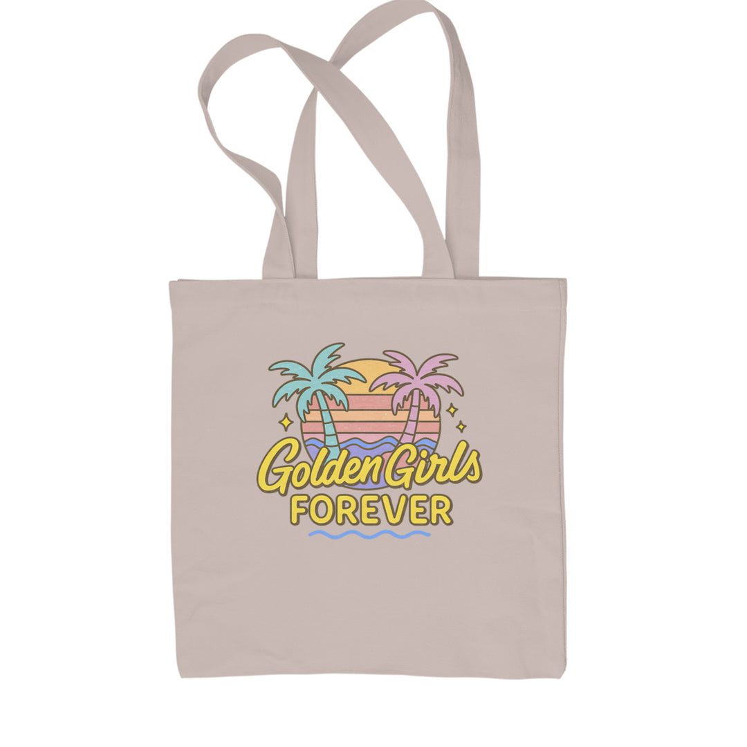 Golden Girls Forever Retro Sunset Shopping Tote Bag Natural