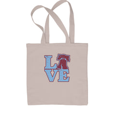 Love Philly Liberty Bell Shopping Tote Bag Natural