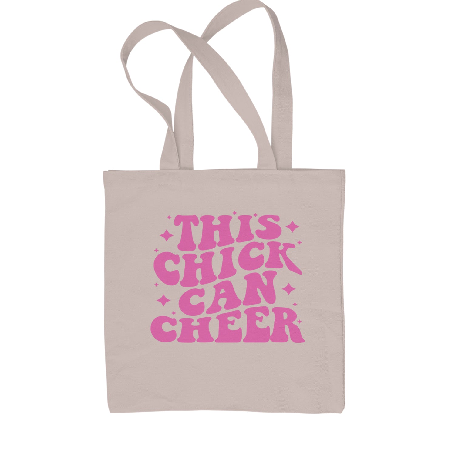 This Chick Can Cheer Shopping Tote Bag Black