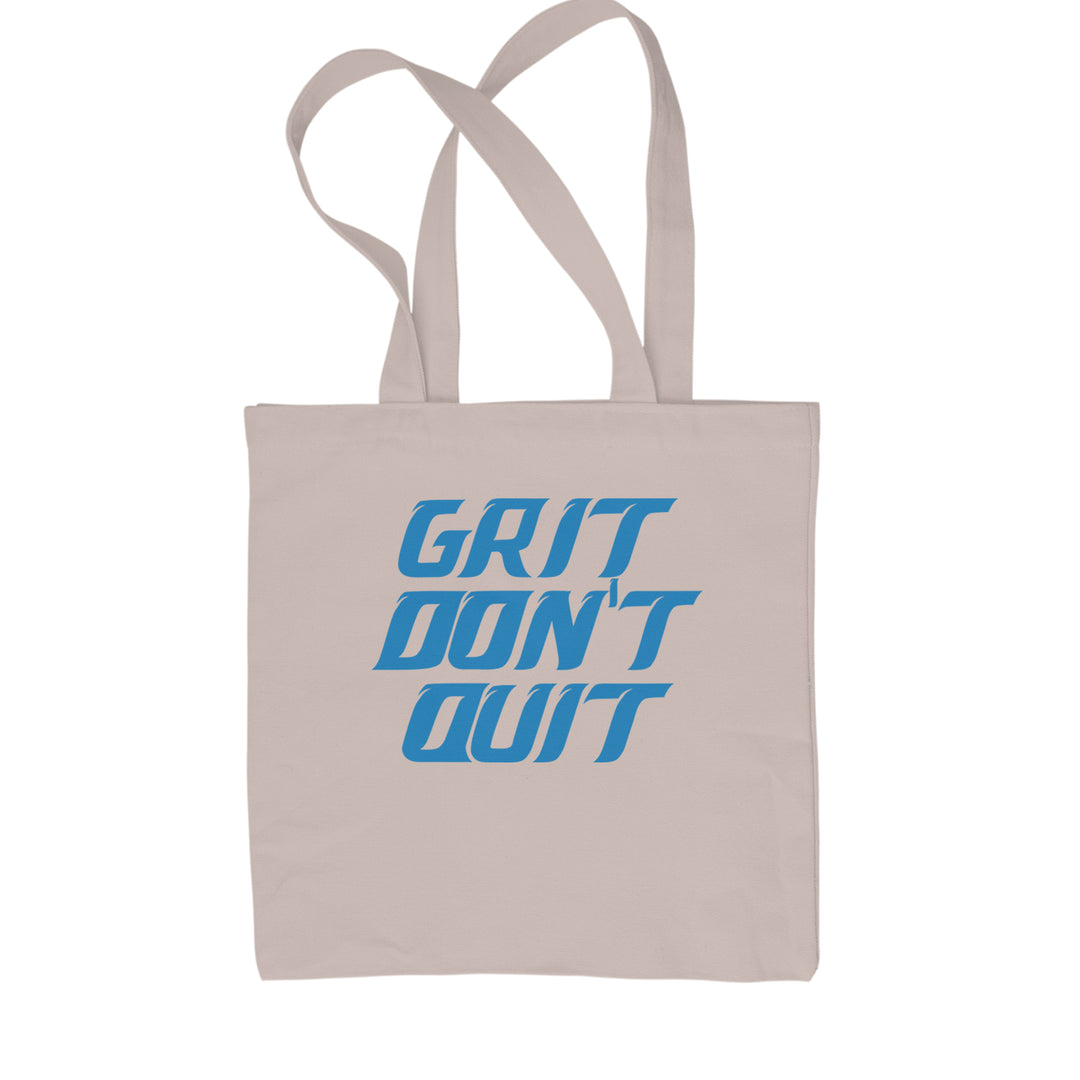 Grit Don't Quit Detroit Grit Shopping Tote Bag Natural