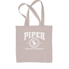 Piper Daughter of Aphrodite Rebel Heart Shopping Tote Bag Natural