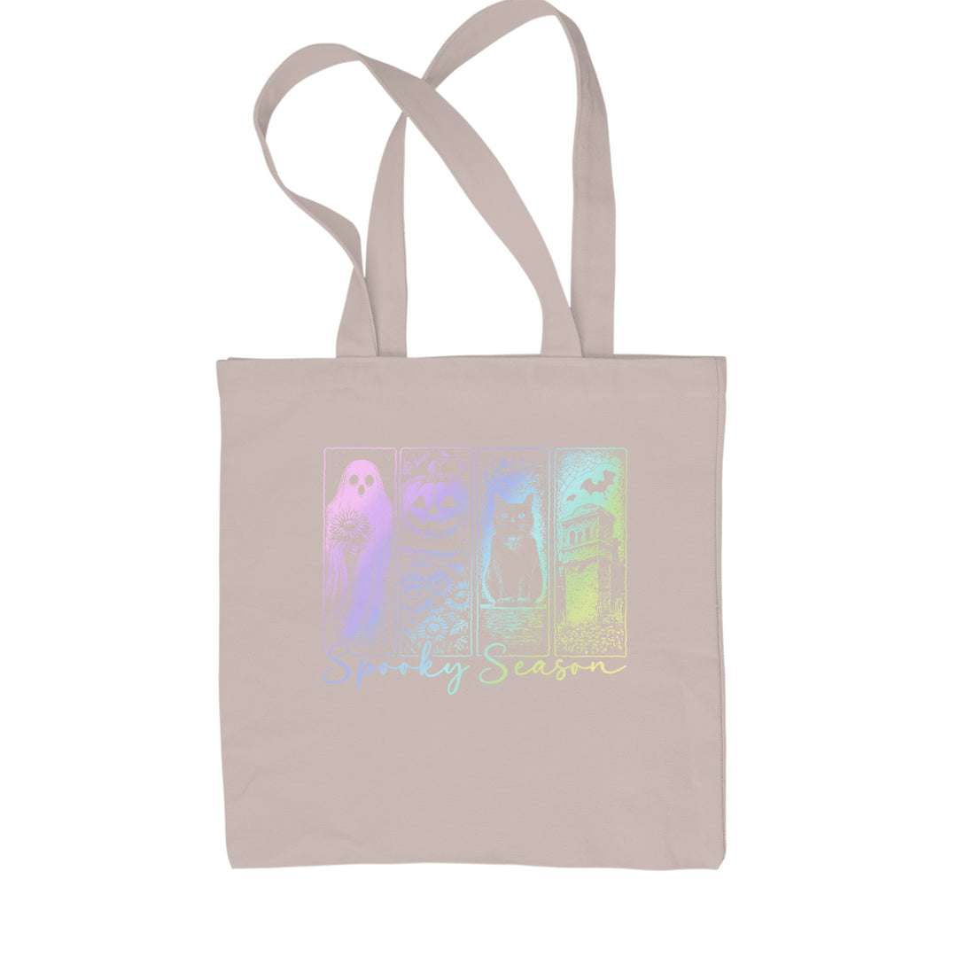 Spooky Season Cute Pastel Halloween Design Shopping Tote Bag Natural