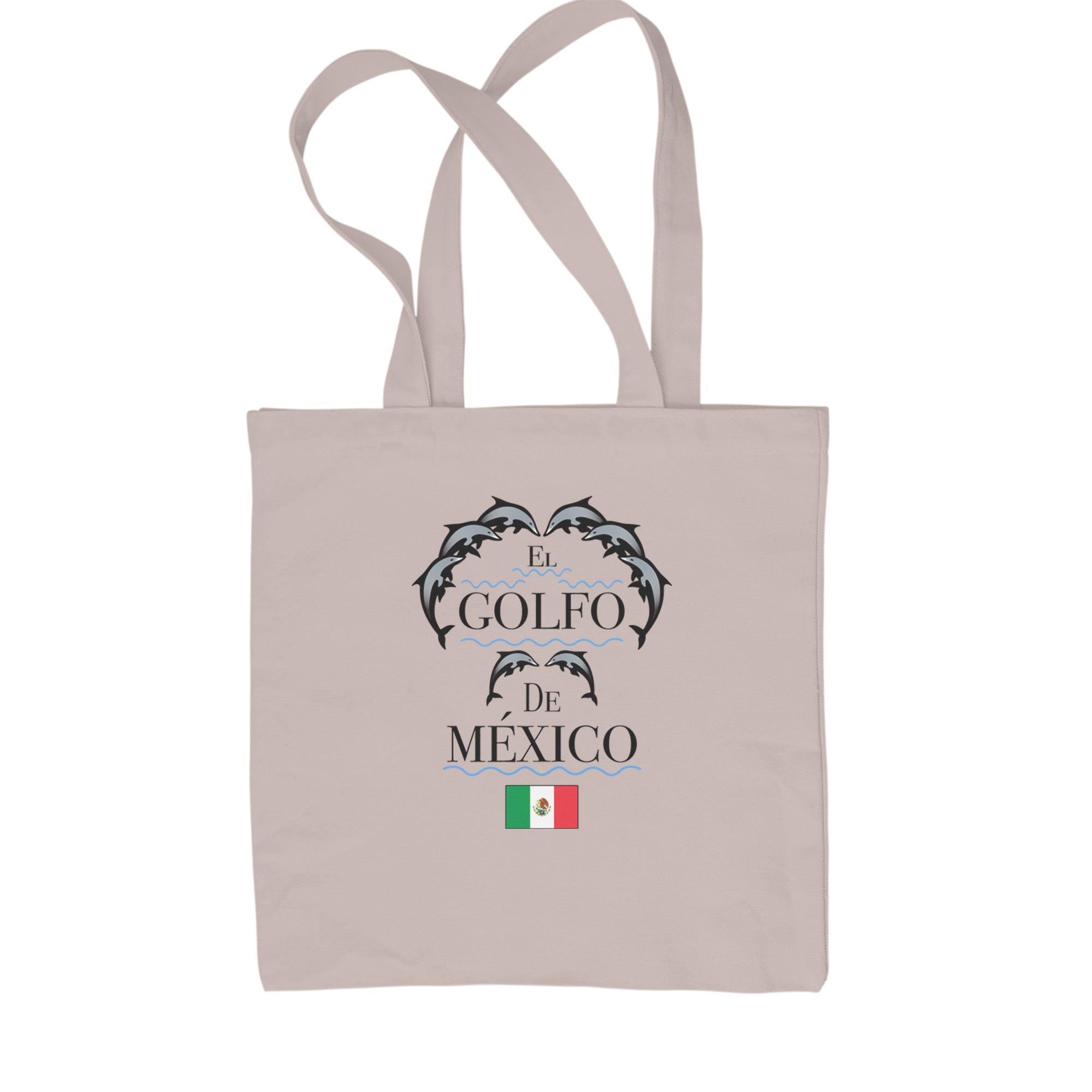 El Golfo De Mexico Dancing Dolphins Shopping Tote Bag Natural