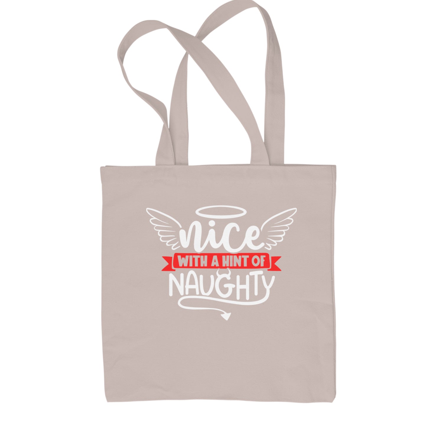 Nice with a Hint of Naughty Christmas Shopping Tote Bag Black