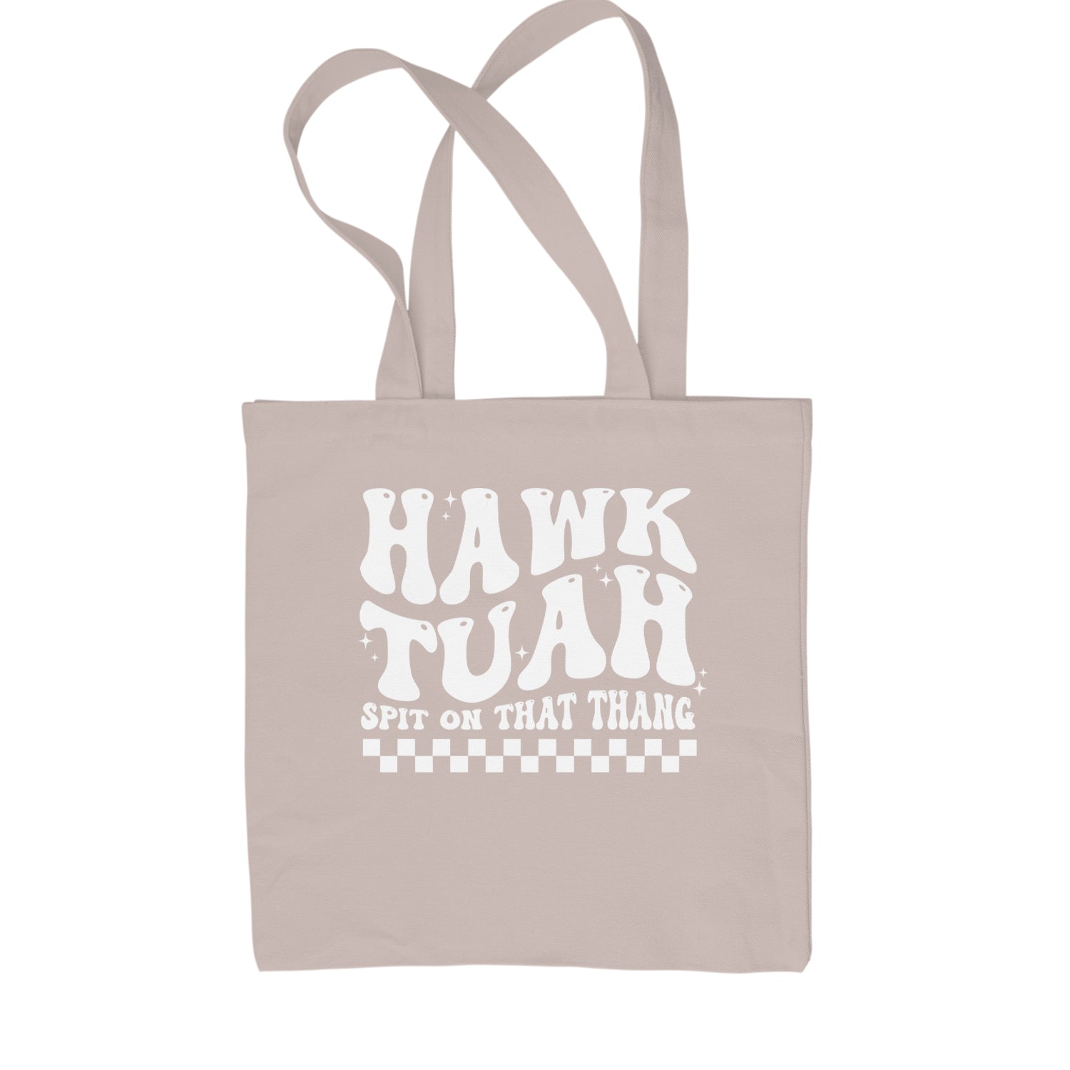 Hawk Tuah Spit On That Thang Shopping Tote Bag Black
