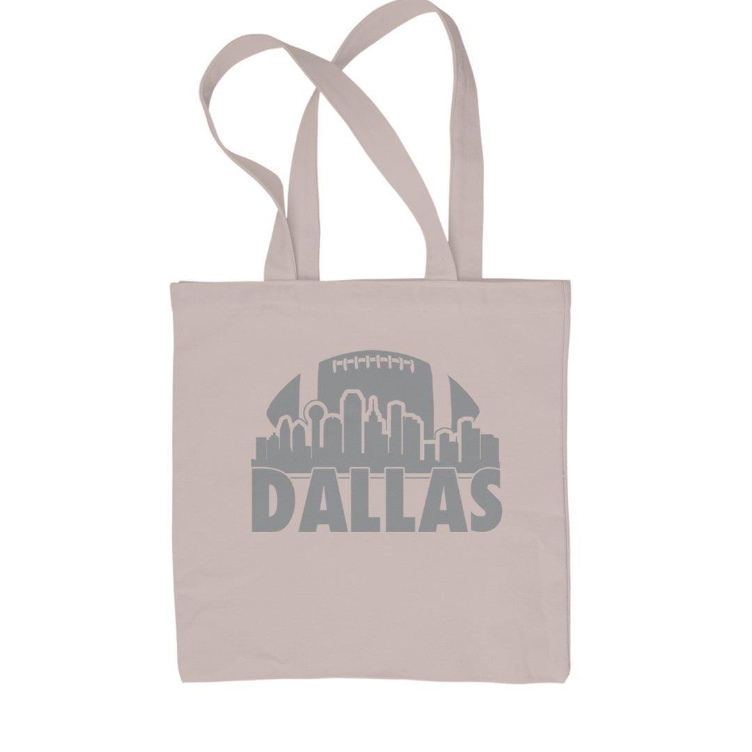 Dallas Texas Skyline Shopping Tote Bag Natural