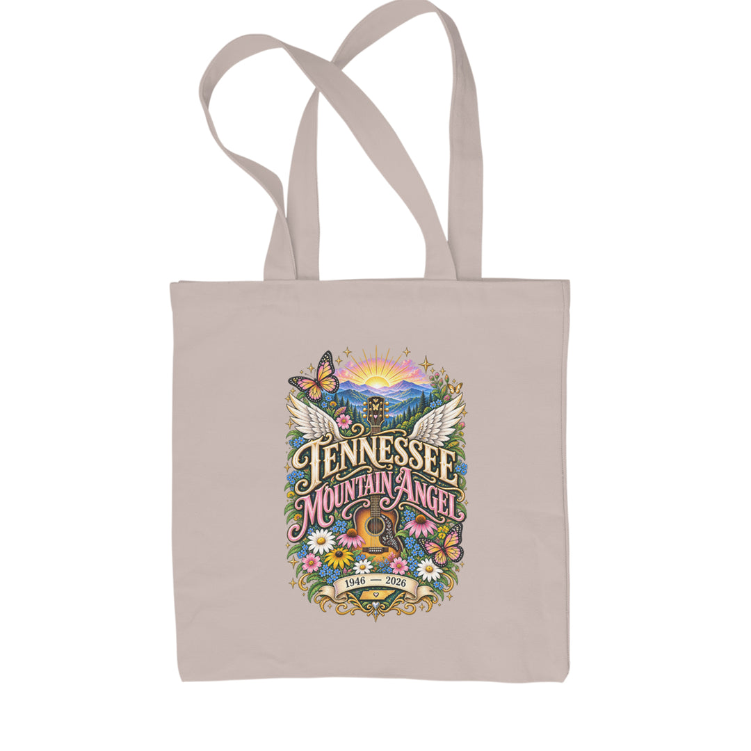 Tennessee Mountain Angel Wings Dolly Shopping Tote Bag Natural