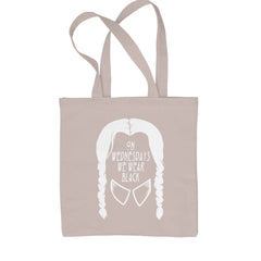 On Wednesdays, We Wear Black Shopping Tote Bag Natural