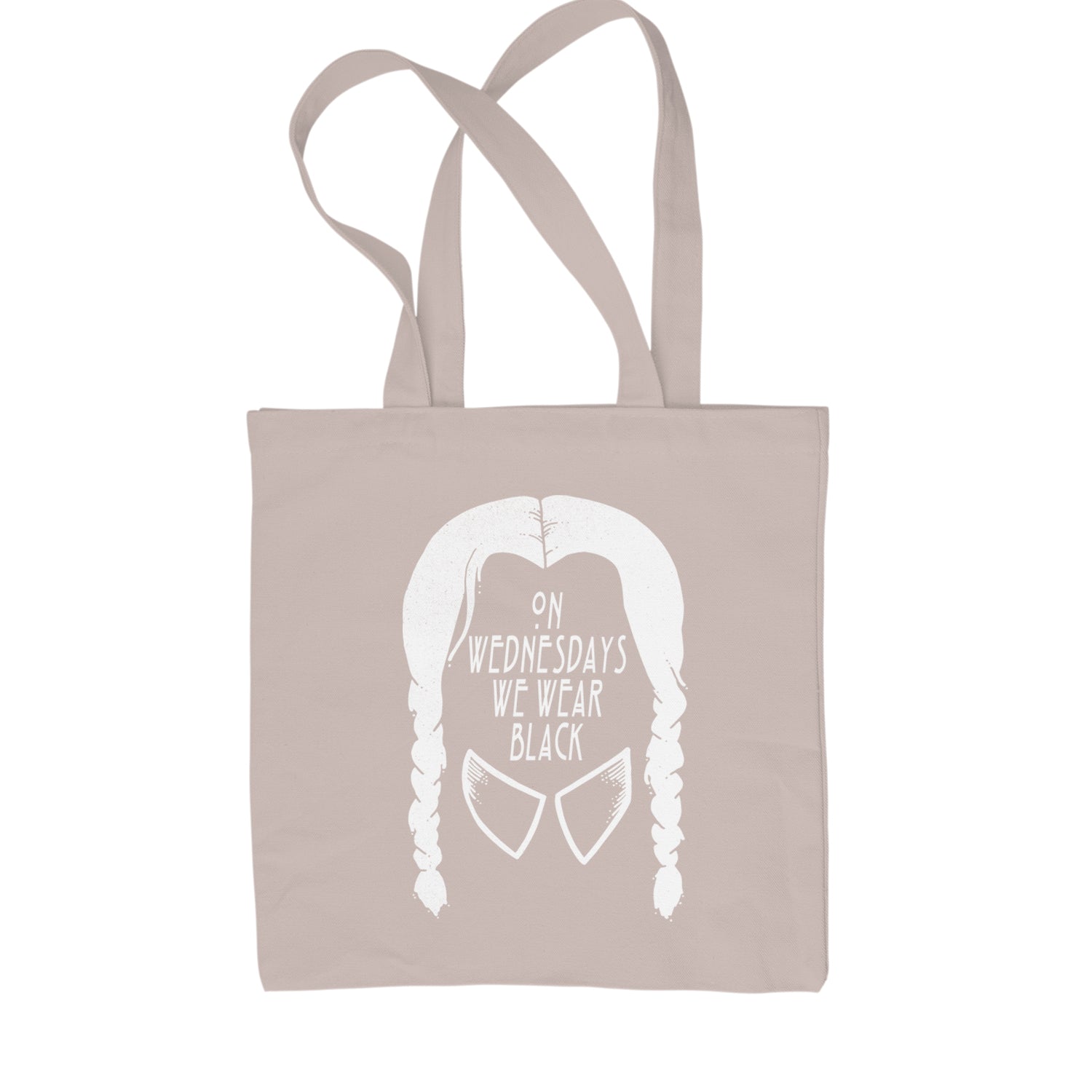 On Wednesdays, We Wear Black Shopping Tote Bag Natural