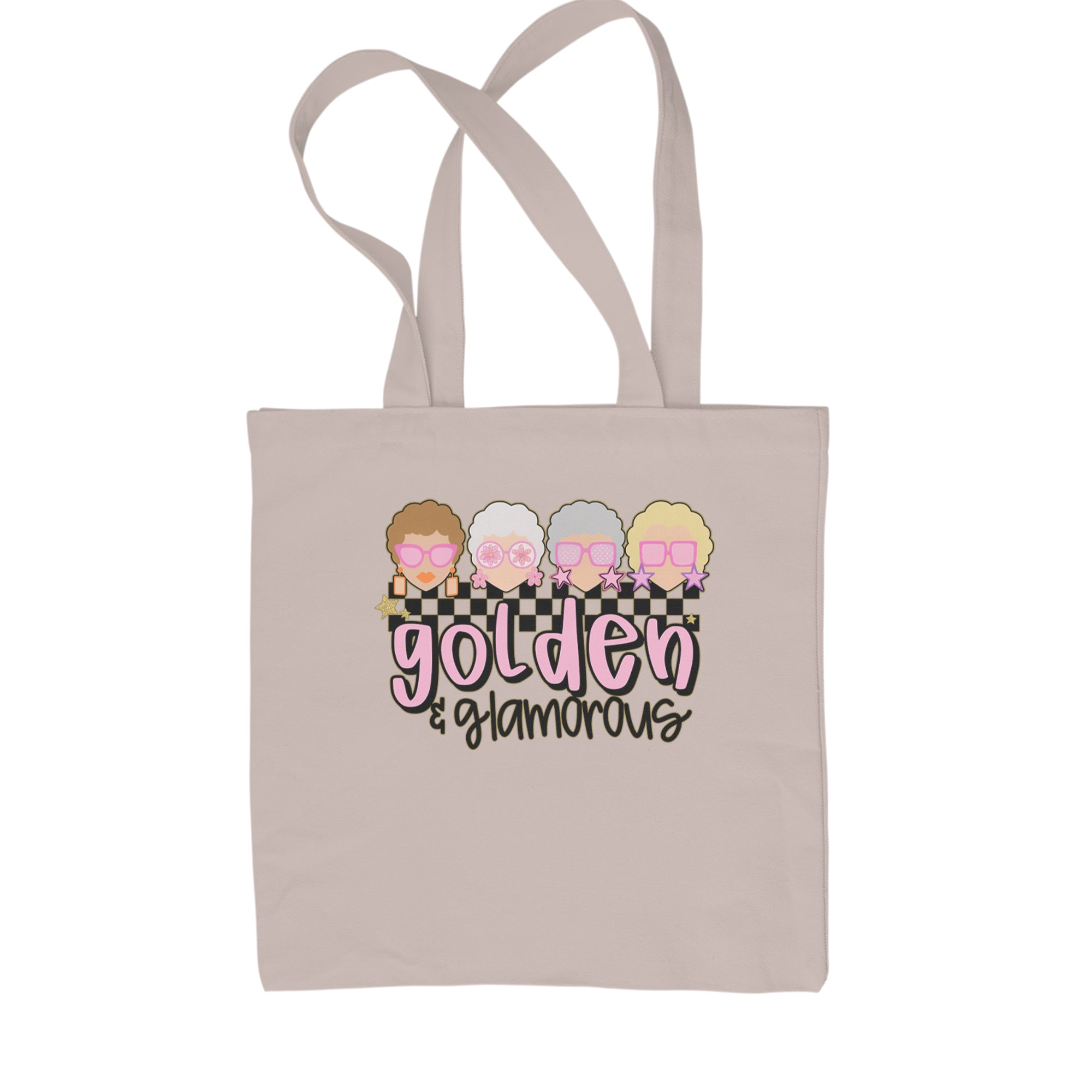 Golden And Glamorous Golden Girls Shopping Tote Bag Black