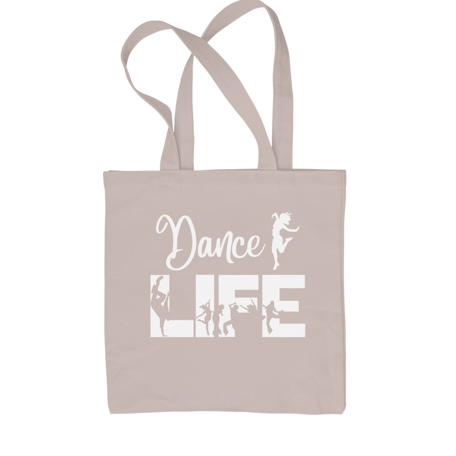 Dance Life Silhouette Dancers Shopping Tote Bag Black