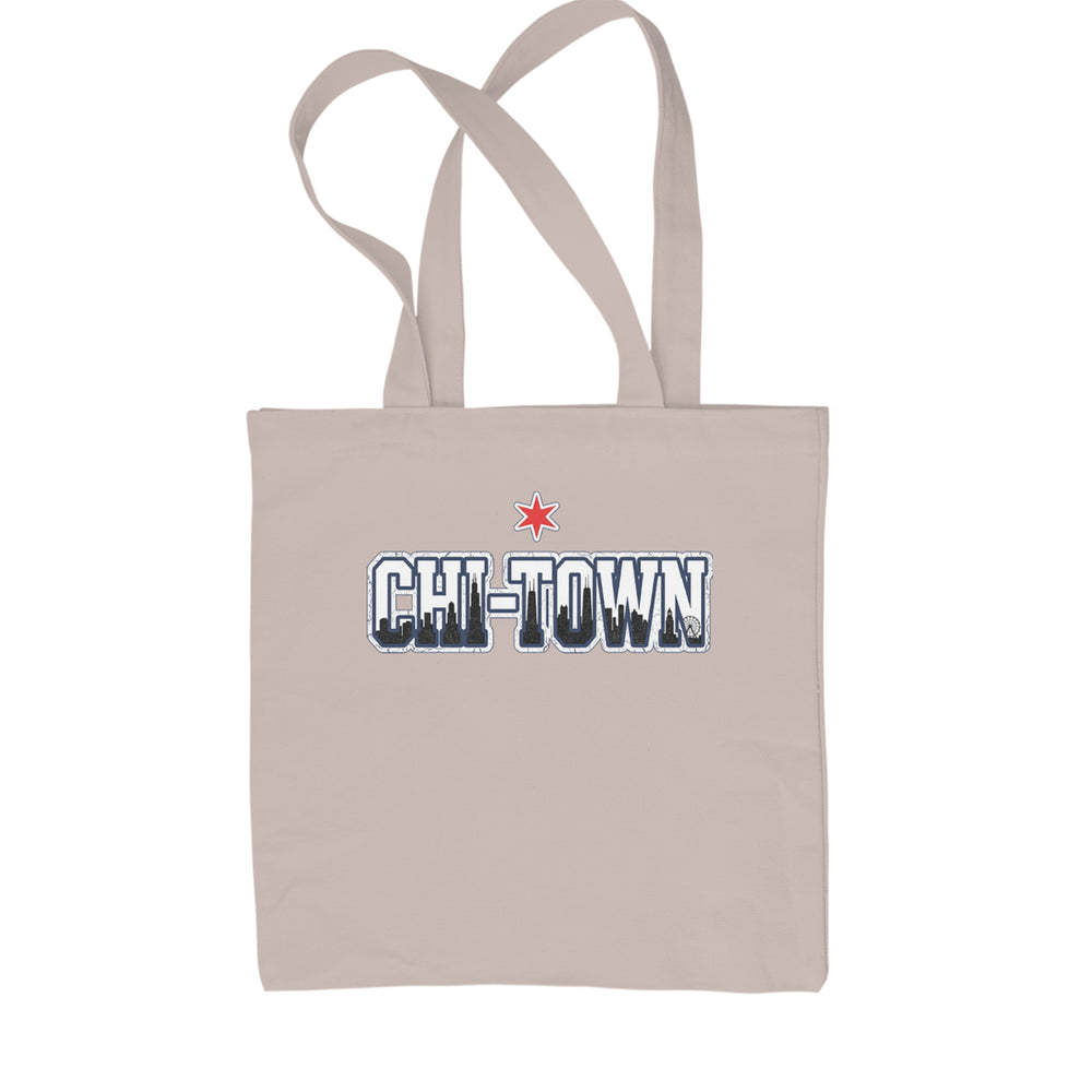 Chicago Chi-Town City Pride Shopping Tote Bag Natural