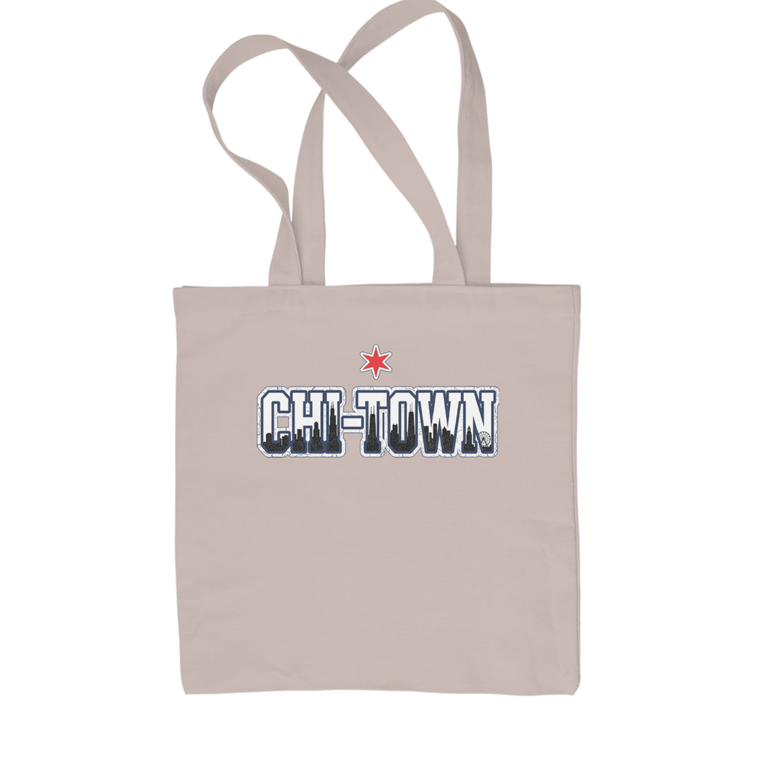 Chicago Chi-Town City Pride Shopping Tote Bag Natural