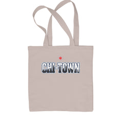 Chicago Chi-Town City Pride Shopping Tote Bag Natural